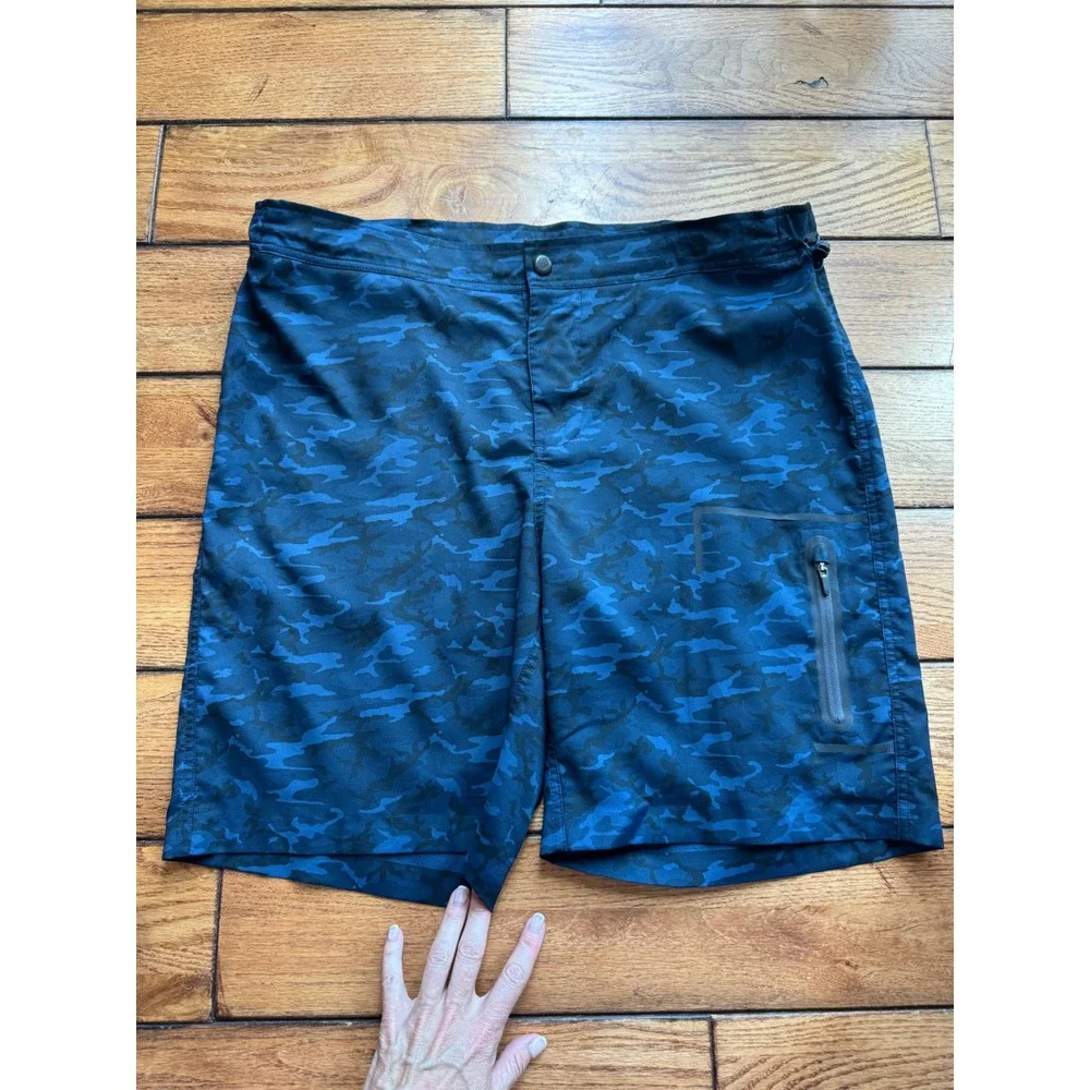 Mack Weldon Board Shorts Mens XXL Blue Camo Swim Trunks Quick Dry‎ Pocket